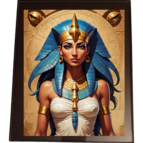 Handmade Other - Egyptian Goddess Aset/Isis in a Glass Front Frame 8x10 Picture AI wall